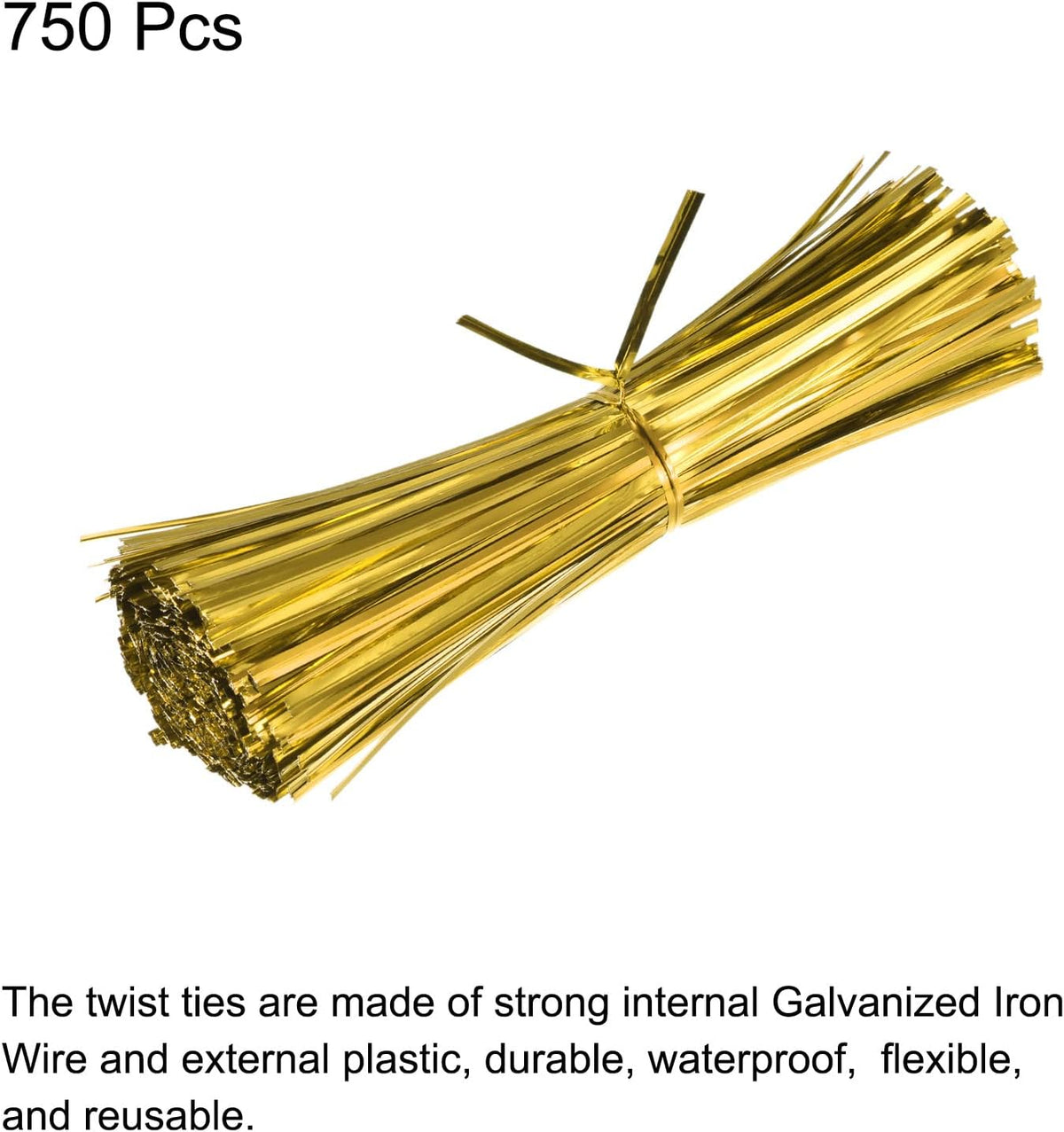 MECCANIXITY Foil Twist Ties 7" 18cm Metallic Plastic Closure Tie for Tying Bread, Candy, Cookies
