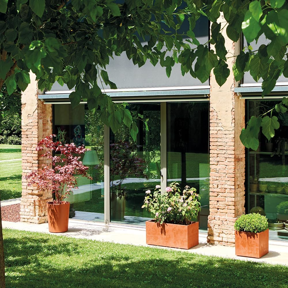 Deroma Millennium 10” Cube Planter | Light & Durable Plastic | Indoor or Outdoor Square Pot for
