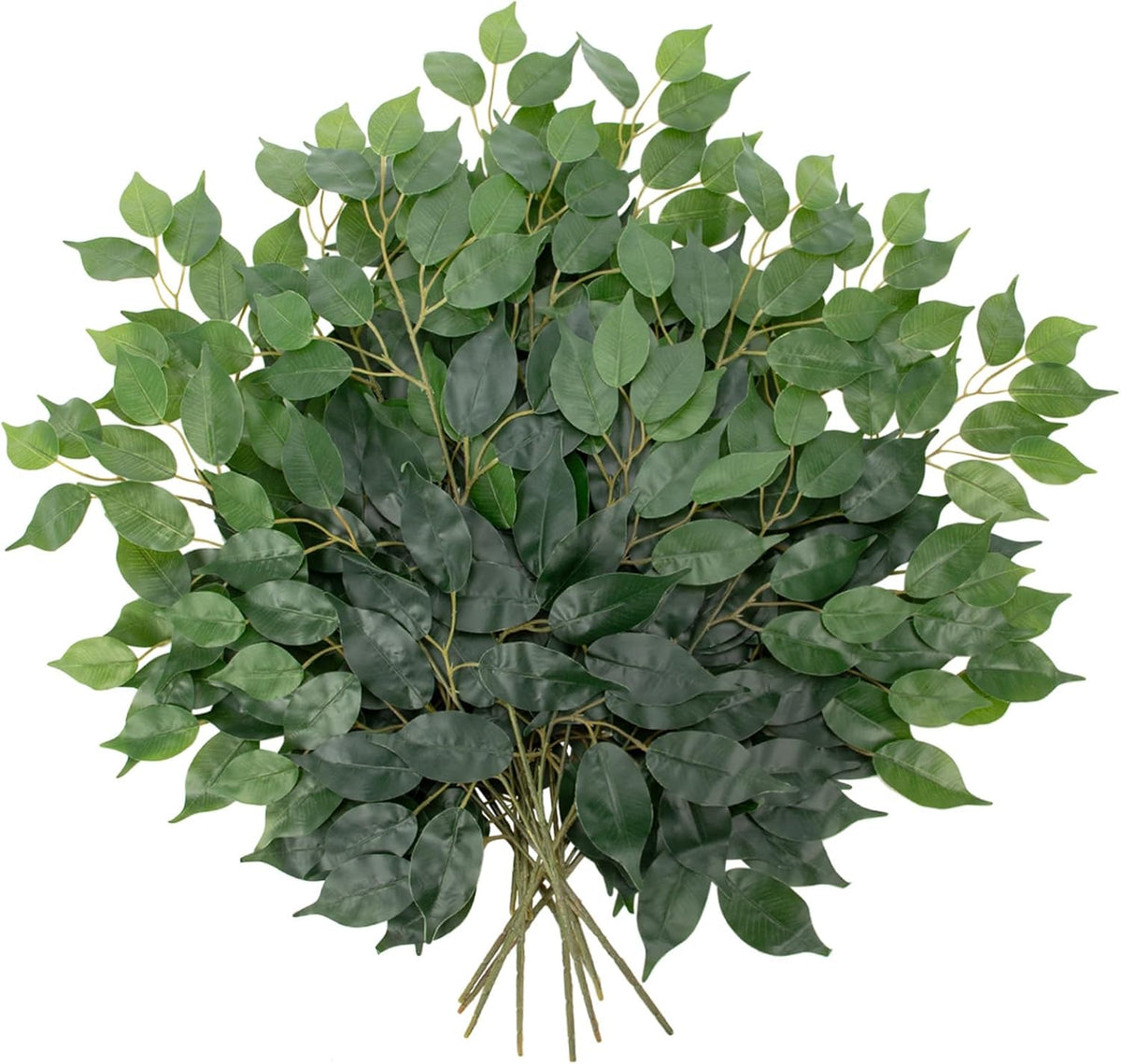12PCS Ficus Leaves Artificial Branches 24" Faux Ficus Greenery Tree Branches Fake Ficus Leaves