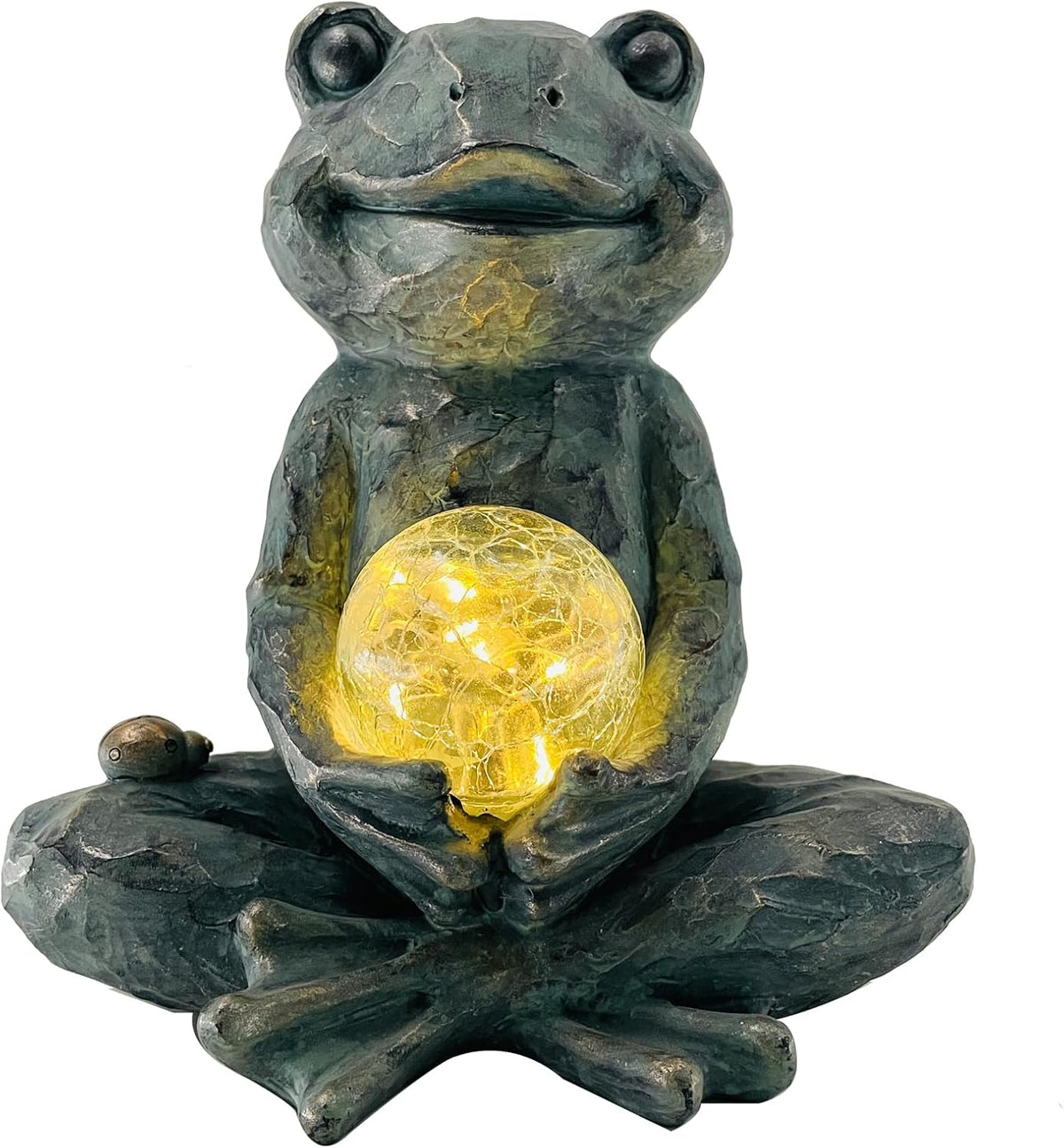 Zen Yoga Frog Garden Statue Ornament, Outdoor Decor, Solar Patio Garden Sculptures & Statues, Gift