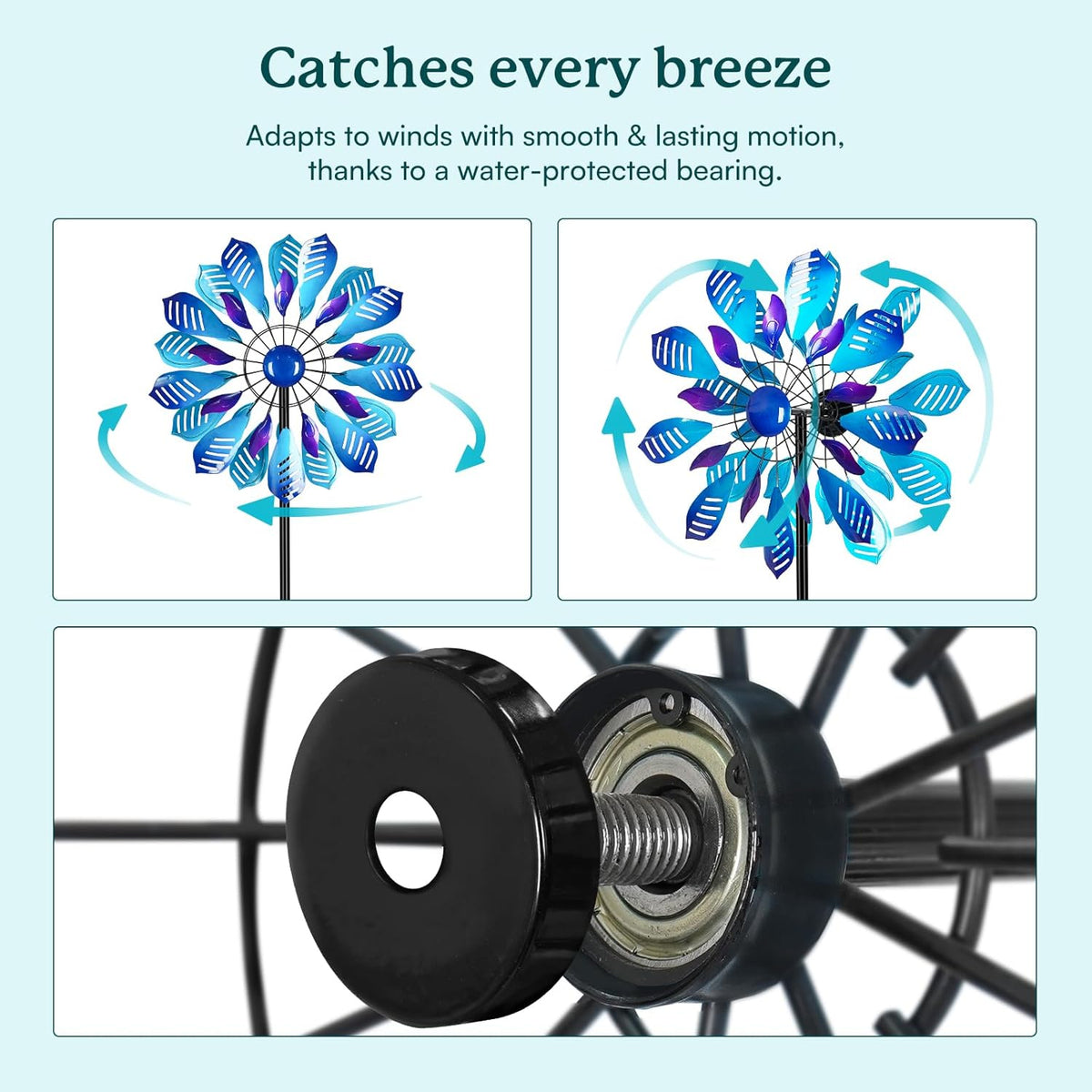 Garden Wind Spinners Outdoor, Metal Yard Spinner, Large Wind Spinner, Gift for Family Friends(84''