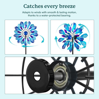 Garden Wind Spinners Outdoor, Metal Yard Spinner, Large Wind Spinner, Gift for Family Friends(84''