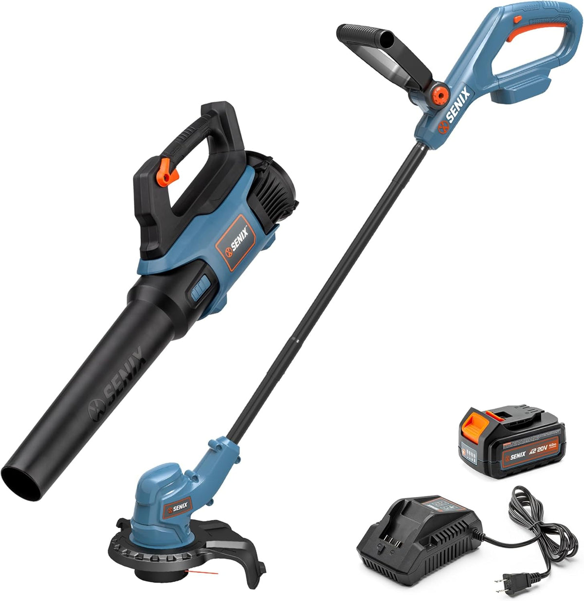 SENIX X2 20 Volt Max* 2-Piece Cordless Power Tool Combo Kit with Battery Powered 10-Inch String