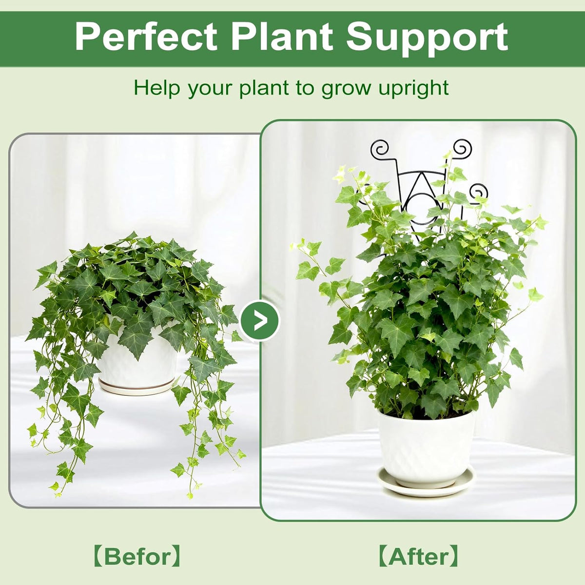 Stackable Metal Trellis for Climbing Plants Outdoor & Indoor - 4 Pack Garden Trellis for Potted