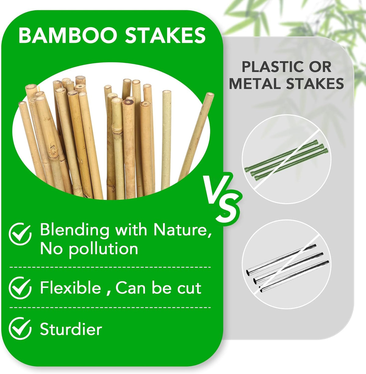 SWANGSA 40 Pack Bamboo Stakes for Plant 6 Feet,Bamboo Sticks Garden Plant Support Stakes Poles with