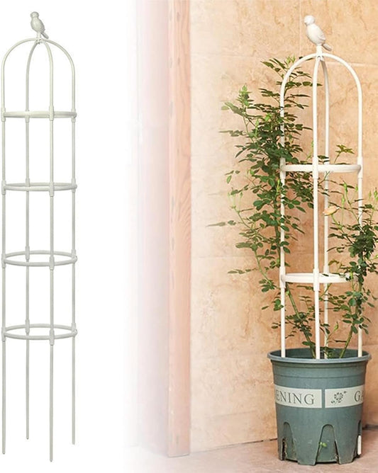6ft Garden Obelisk Trellis for Climbing Plants-Rustproof Metal Pipe with Heavy Duty Plastic Coated