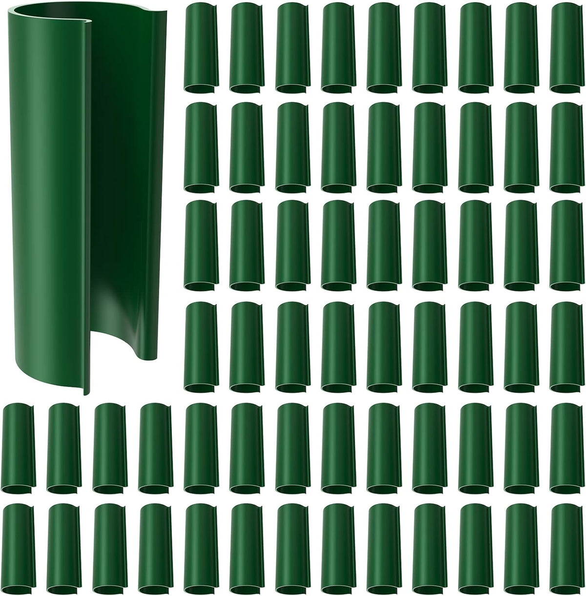 Jetec 128 Pieces PVC Pipe Clips Covers 2.4 Inches Long Greenhouse Clamps for Netting for