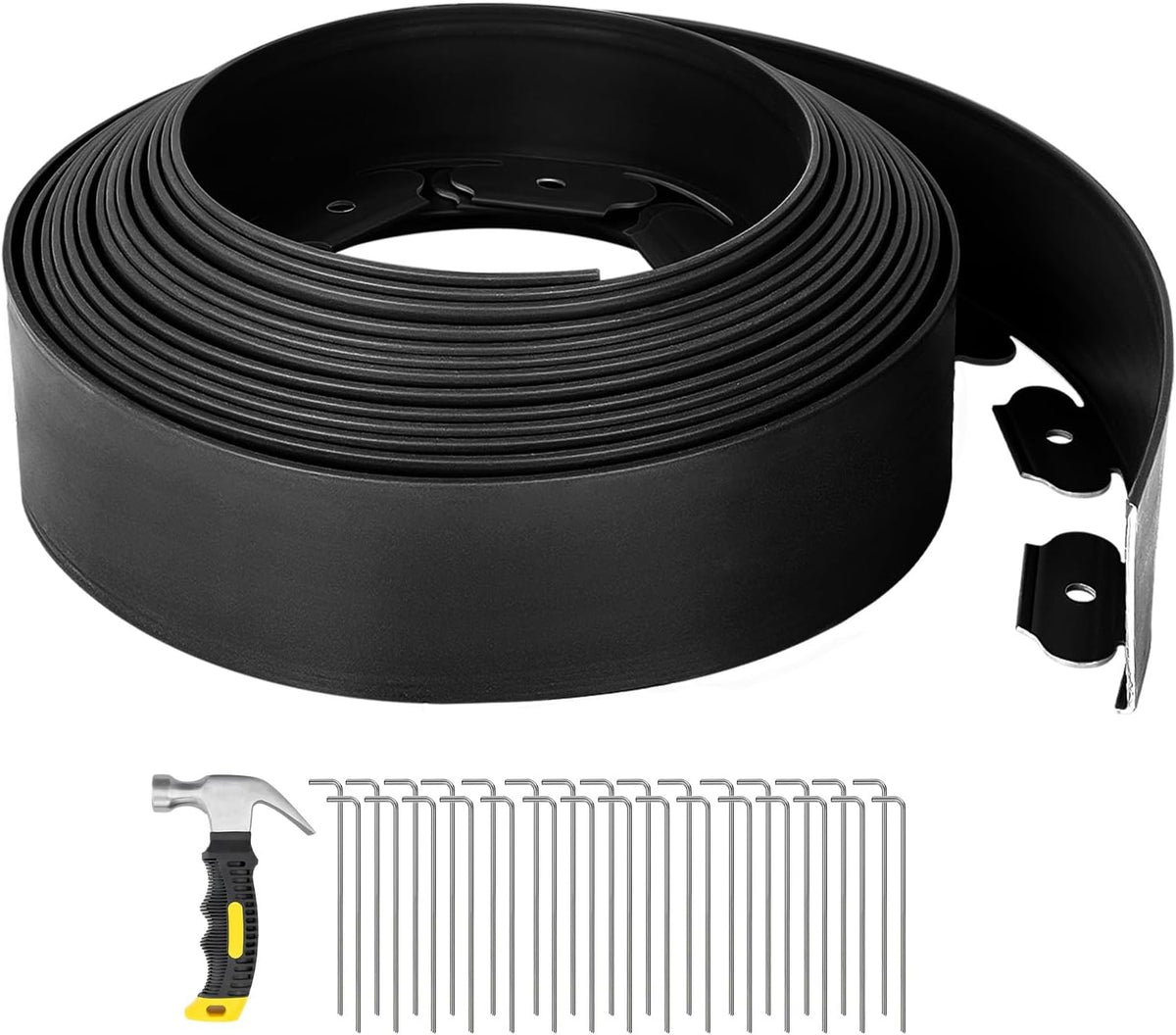GROWNEER 33FT Landscape Edging Flexible 4 inch Tall Garden Border with 30pcs Galvanized Steel
