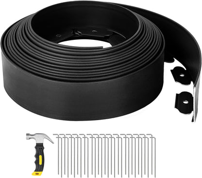GROWNEER 33FT Landscape Edging Flexible 4 inch Tall Garden Border with 30pcs Galvanized Steel