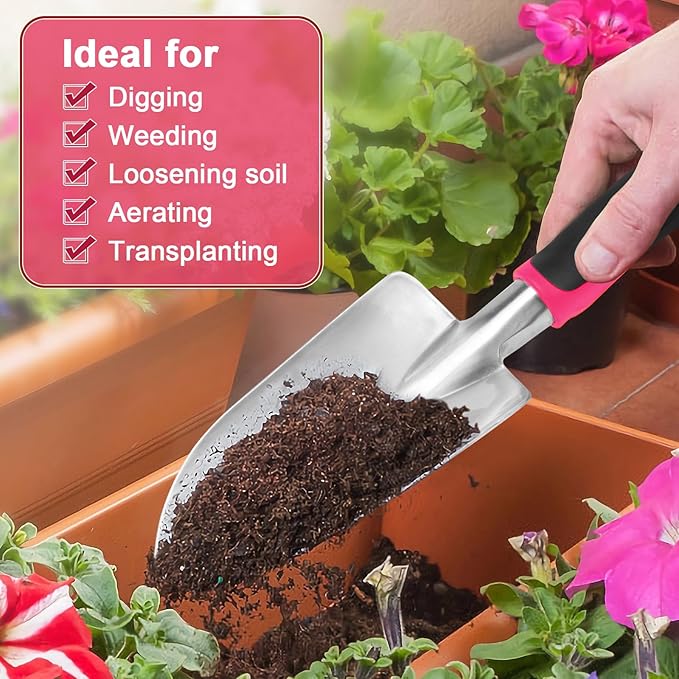 Garden Shovel Hand Garden Trowel, Heavy Duty Gardening Shovel with Ergonomic Handle, Hand Shovel