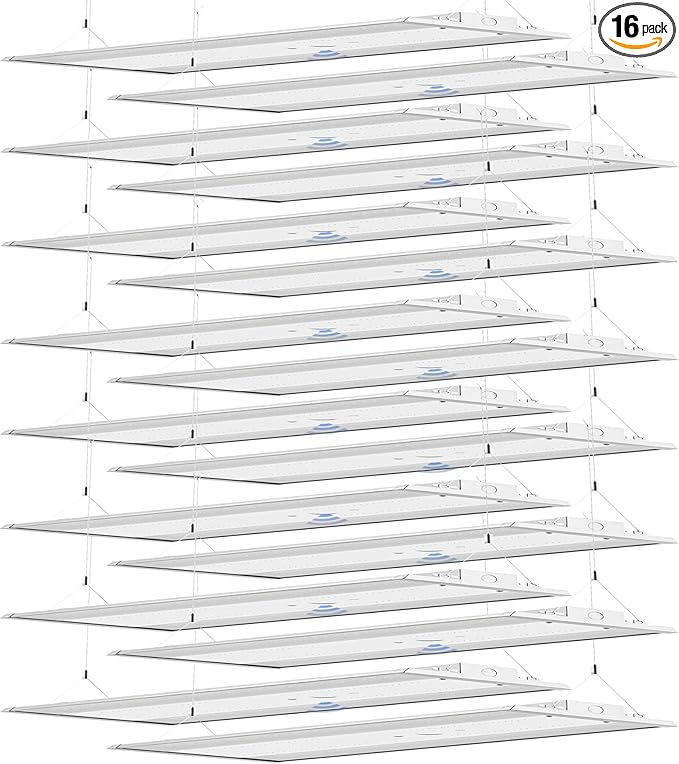 LED Linear High Bay Light 16-Pack, 300W 45000LM 0-10V Dimmable 5000K Daylight, Adjustable High Bay
