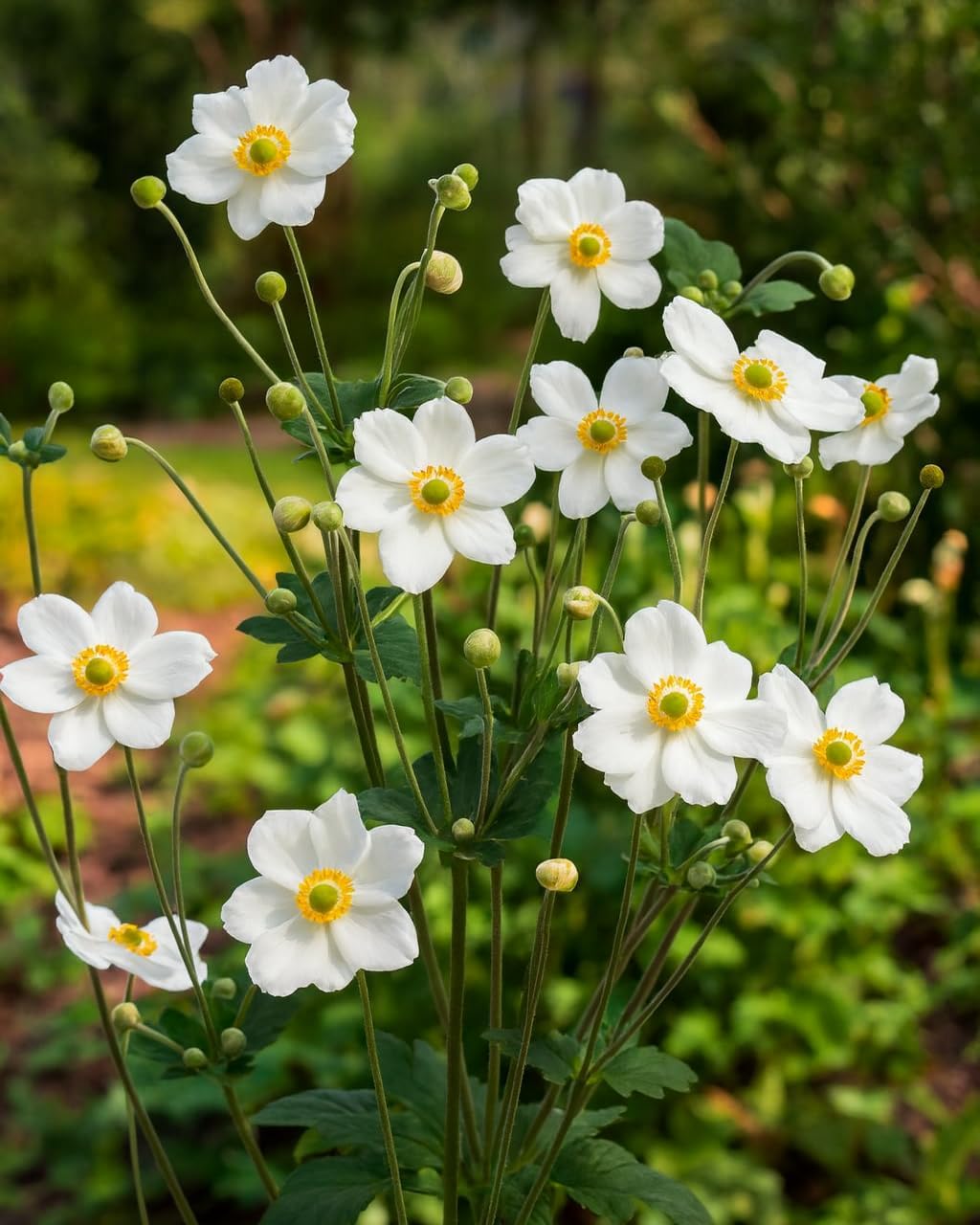 Perennial Farm Anemone x Hybrida 'Honorine Jobert' – Live Windflower in #1 Container, Elegant White