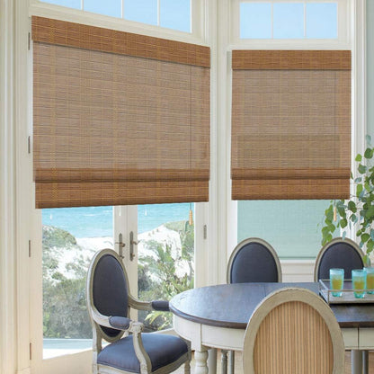 LETAU Wood Window Roman Shades, Bamboo Light Filtering Window Blinds for Indoor Home, Office