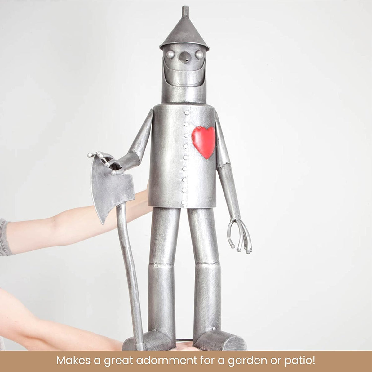 Bits and Pieces - 30 ½” Tall Tin Woodsman with a Heart Garden Statue - Yard Decorations - Outdoor