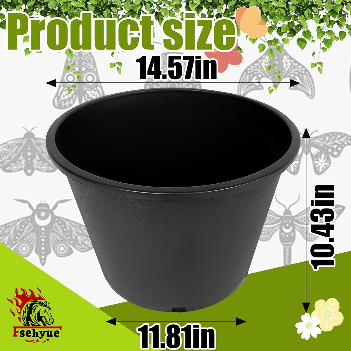 7 Gallon Nursery Pots Plastic Container Injection Molded Pot for Plants Flexible with Drainage