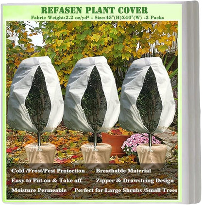 Plant Covers Freeze Protection,3 Packs 45”H X40”W Frost Blankets for Outdoor Plants Frost Cloth