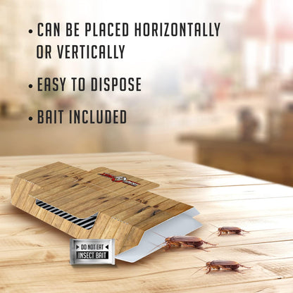 Roach Traps Indoor Sticky (36 Pack) - Glue Traps for Roaches Bug Traps with Roach Bait Traps - Long
