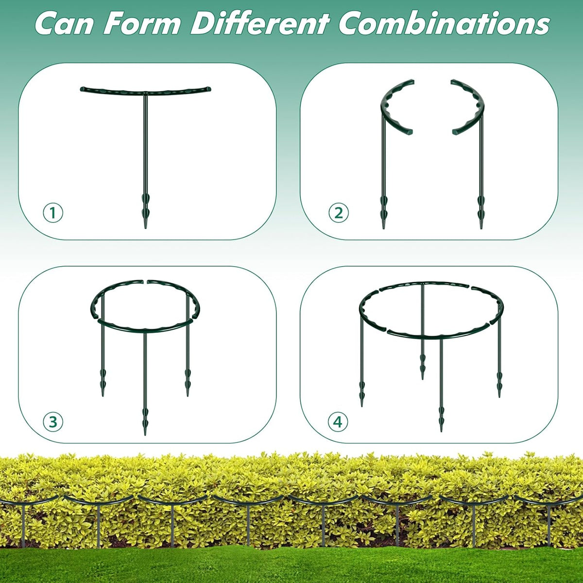10 Pack Plant Support Plant Stakes Metal Half Round Search Support Ring Small Plastic Cage Holder