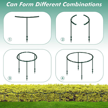 10 Pack Plant Support Plant Stakes Metal Half Round Search Support Ring Small Plastic Cage Holder