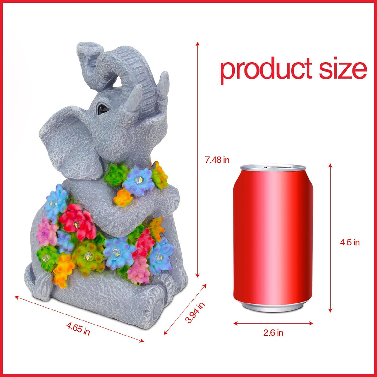 Womens Gifts Solar Statues for Garden Decor, Outdoor Elephant Sculptures for Clearance Lights for