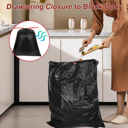O2frepak 33 Gallon Drawstring Tall Kitchen Trash Bags,Clean Fresh Scent and Heavy Duty Garbage