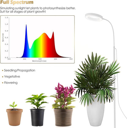 GLOWRIUM Grow Lights for Indoor Plants, 20W Full Spectrum LED Grow Light Floor Lamp with Stand