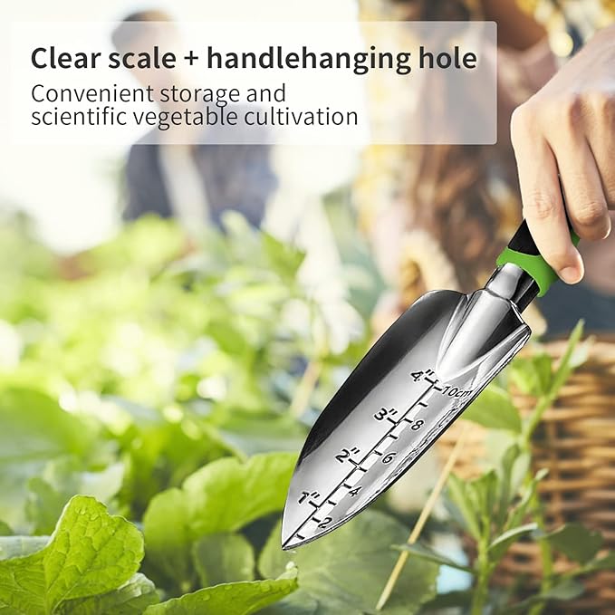 Gardening Hand Tool Set 3 Pack - MDSXO Heavy Duty Gardening Kit with Non-Slip Soft Ergonomic