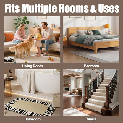 Premium Rug Grippers & Carpet Tape – 24PCS Square Anti-Slip Pads for Area Rugs, 3.9 Inch, Prevent