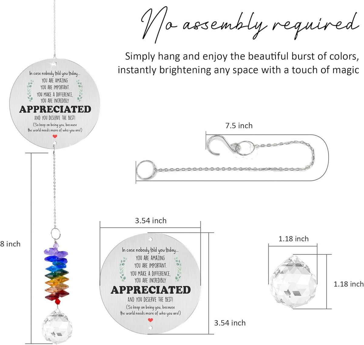 Aluminum Ornament Suncatcher - You are Appreciated - Inspirational Gift Ideas - Encouragement