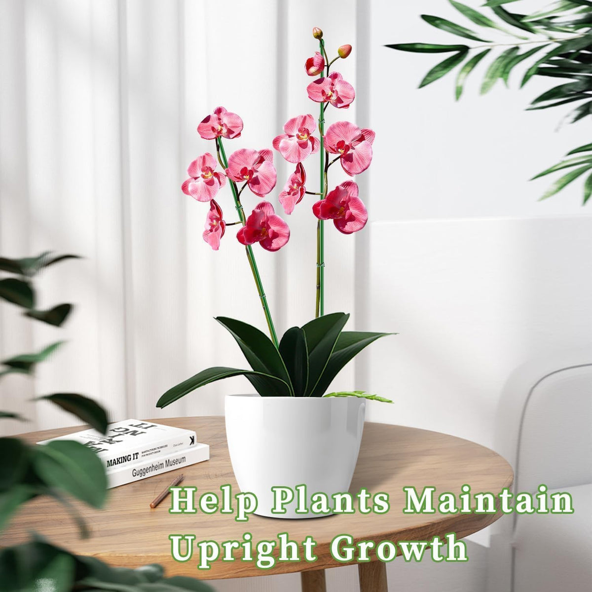 Invisible Plant Support Stakes Bendable 17.7 Inch SupKing 15Pcs Small Plant Sticks Orchid Stakes