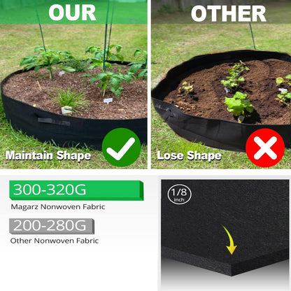 15 Gallon Plant Grow Bags, Round Fabric Raised Garden Beds Planter Pots with 2 Handles,Durable