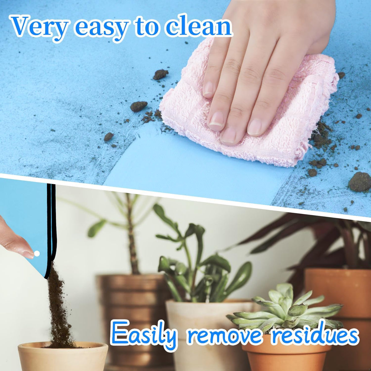 SupKing Repotting Mat 29.5"x 29.5" for Indoor Plant Transplanting Large Blue Garden Mat Gift for