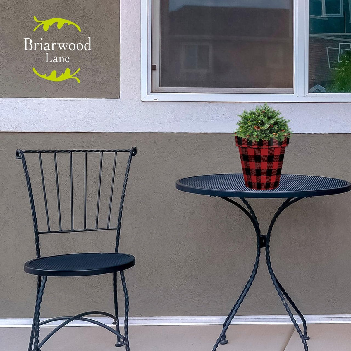 Briarwood Lane Red and Black Buffalo Check Small Planter