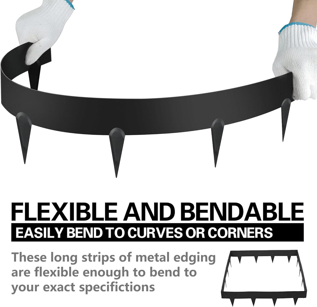 Worth Garden 10-Pack (34Ft Total) Galvanized Steel Landscape Lawn Edging - 6 in. H Bendable Metal
