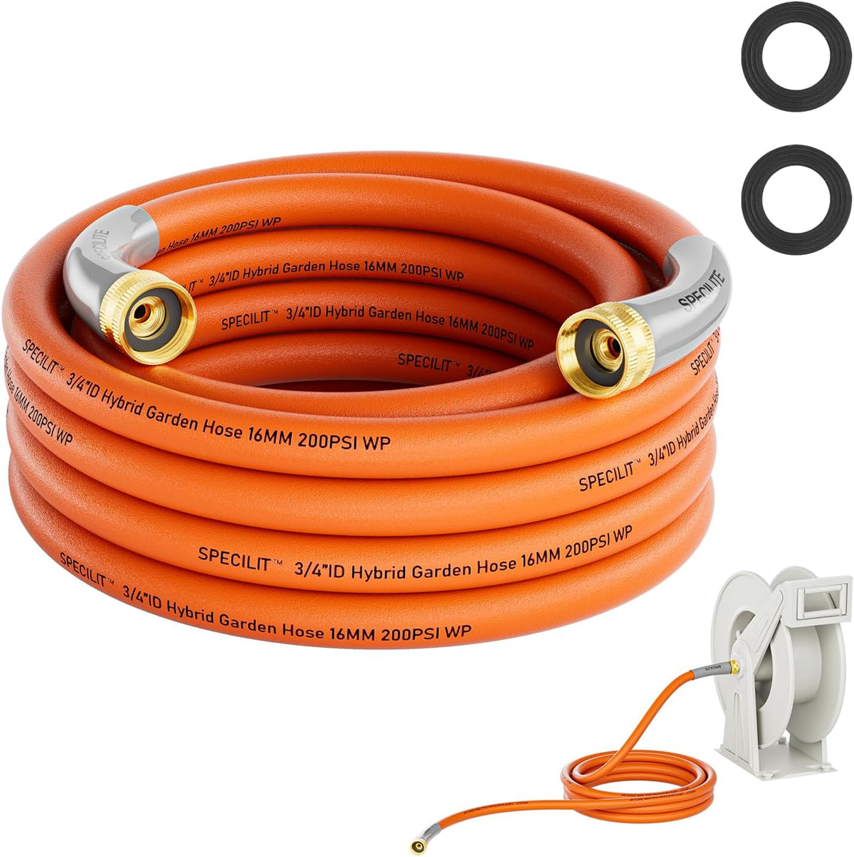 SPECILITE Garden Water Hose 15 ft x 3/4 in with Female to Female Connector, Small Leader Hose for