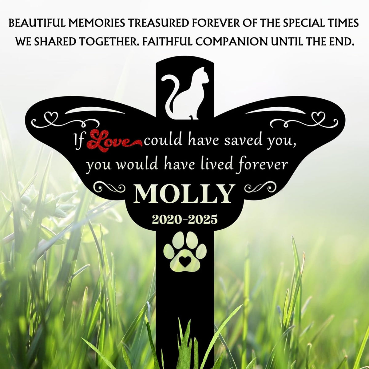 Custom Cat Grave Markers Outdoor | Personalized Pet Grave Markers| Memorial Headstone for Cat with