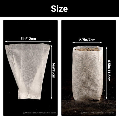 Non-Woven Nursery Bags, 200PCS 5x6 inch Fabric Planter for Plants Tree Seedling, Seed Starting Soil