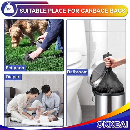 OKKEAI Small Garbage Bags for Bathroom Can 5 Liter Trash Bags 1.2 Gal Waste Basket Liners for