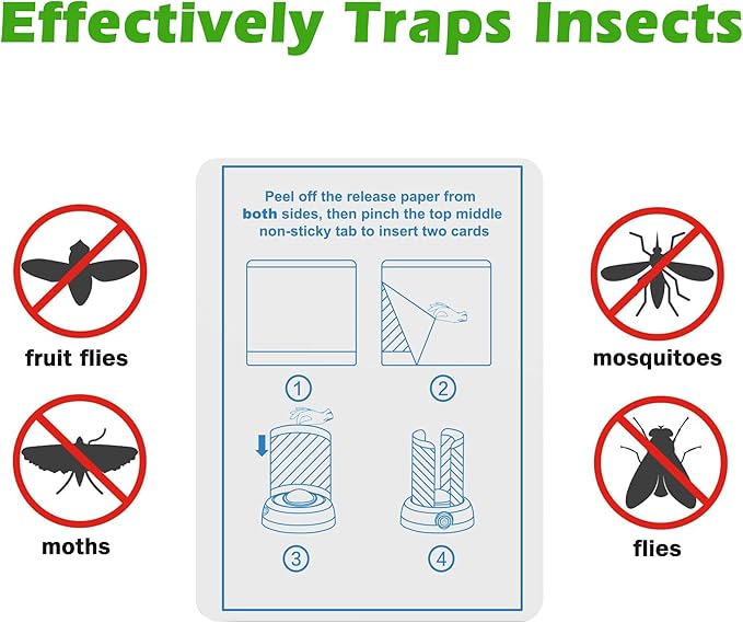 30-Pack Double-Sided Sticky Refill Cards for 360° UV Light Fly Trap – Easy-to-Replace Adhesive