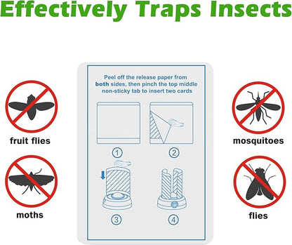30-Pack Double-Sided Sticky Refill Cards for 360° UV Light Fly Trap – Easy-to-Replace Adhesive