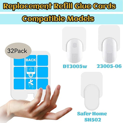 32 Pack Refill Glue Cards, Saferr Home Fly Trap Refill Compatible with Saferr Home SH502, S23005-06