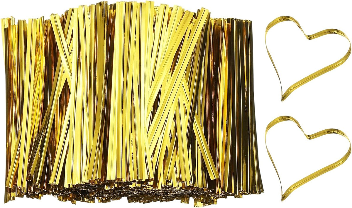 PATIKIL Bag Twist Ties 3 Inch, 800 Pcs Metallic Bread Ties for Treat Plastic Bags Gift Wrapping