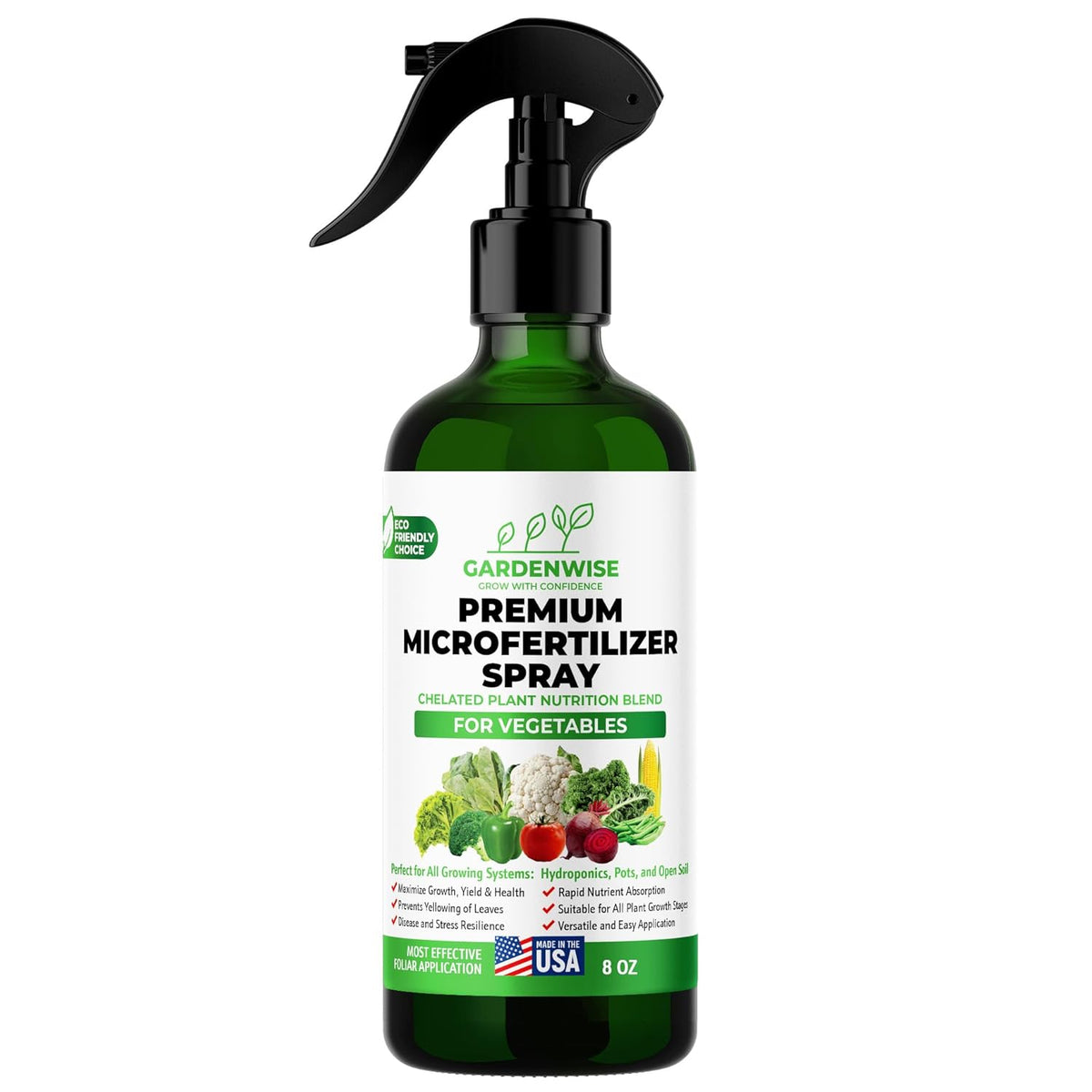 Premium Microfertilizer Foliar Spray - Chelated Plant Nutrition Blend with Chelated Iron for