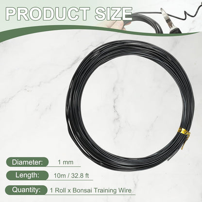Bonsai Training Wire, 1mm x 32.8 ft Anodized Aluminum Floral Plant Training Wire Bendable Metal