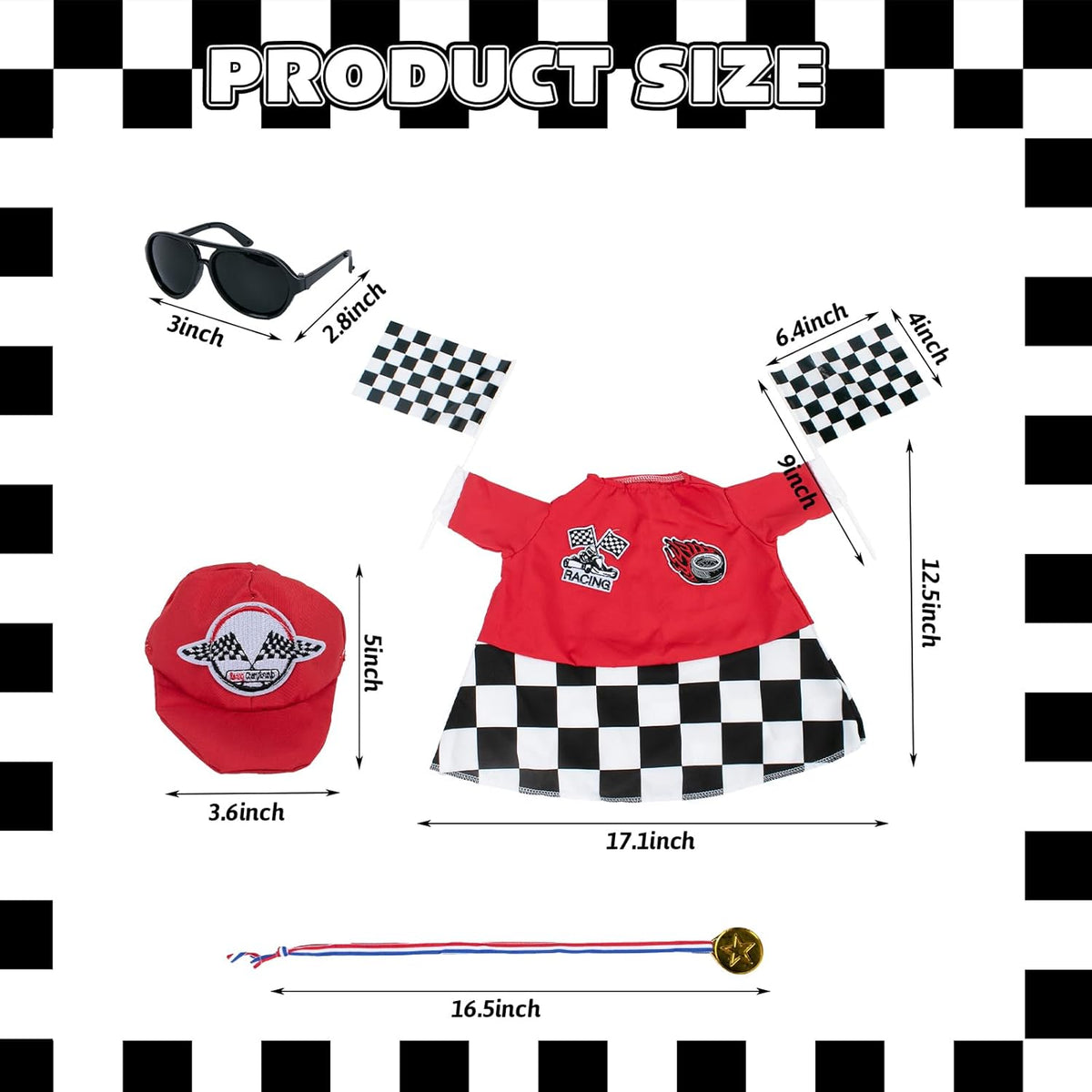 Porch Goose Outfits Cement Goose Race Car Driver Costume Clothing Racer Jumpsuit Clothes Goose