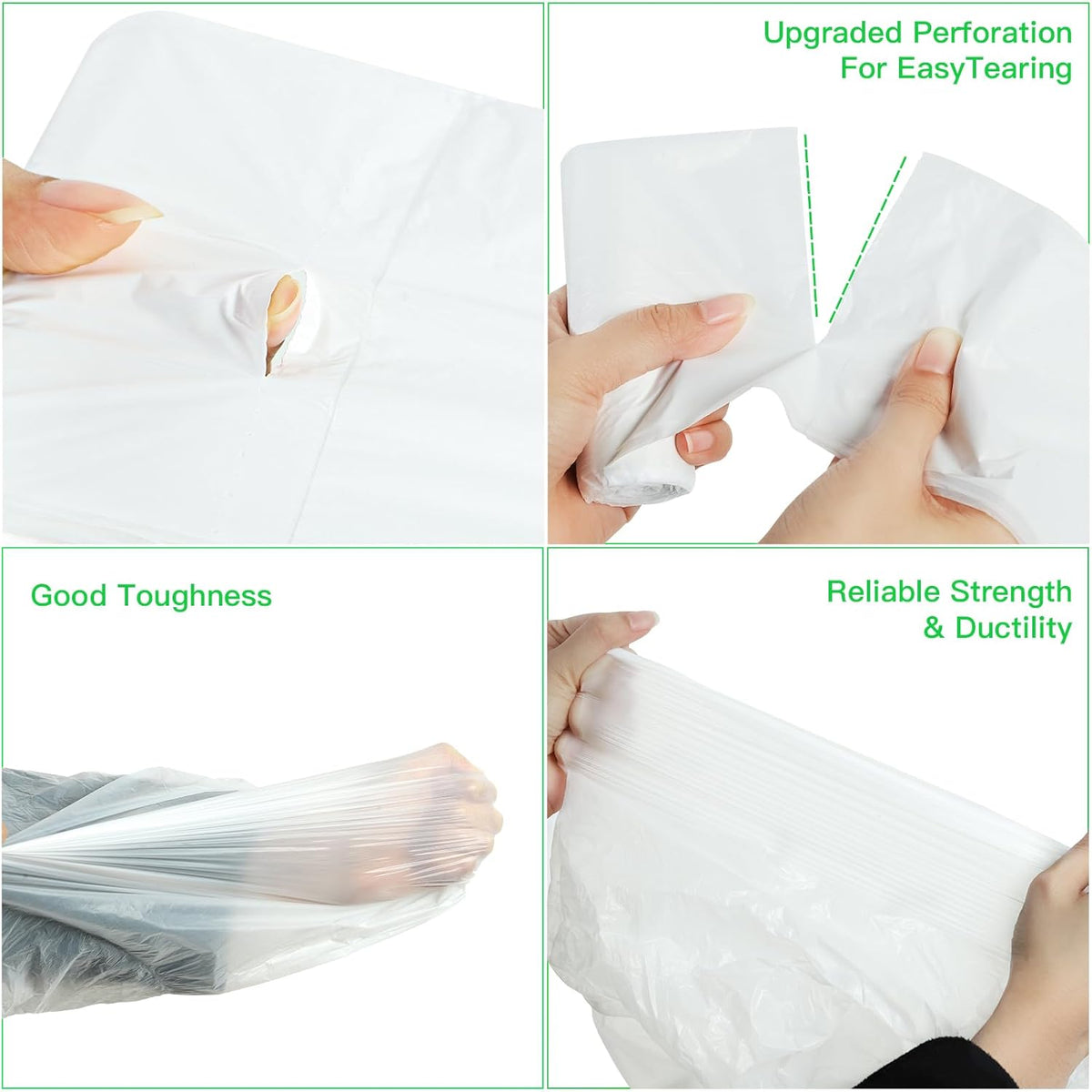 1.2-Gallon Small Trash-Bags Biodegradable Garbage-Bag - Mini Clear White Unscented Bulk 100 Counts