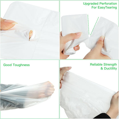 1.2-Gallon Small Trash-Bags Biodegradable Garbage-Bag - Mini Clear White Unscented Bulk 100 Counts