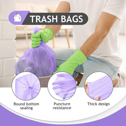 8 Gallon 330 Counts Strong Trash Bags Garbage Bags by Teivio, Bathroom Trash Can Bin Liners