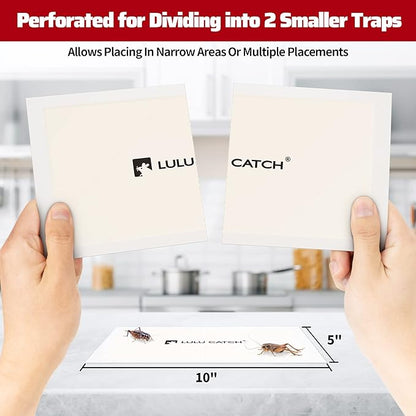 LULUCATCH Cricket & Insect Glue Traps 24 Pack, Adhesive Bug Catcher, Pre-Baited Spider Scorpion