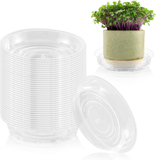 40 Pack 6 Inch Plant Saucer Clear Plant Saucers for Indoors Flower Pot Saucers Small Plants Plate